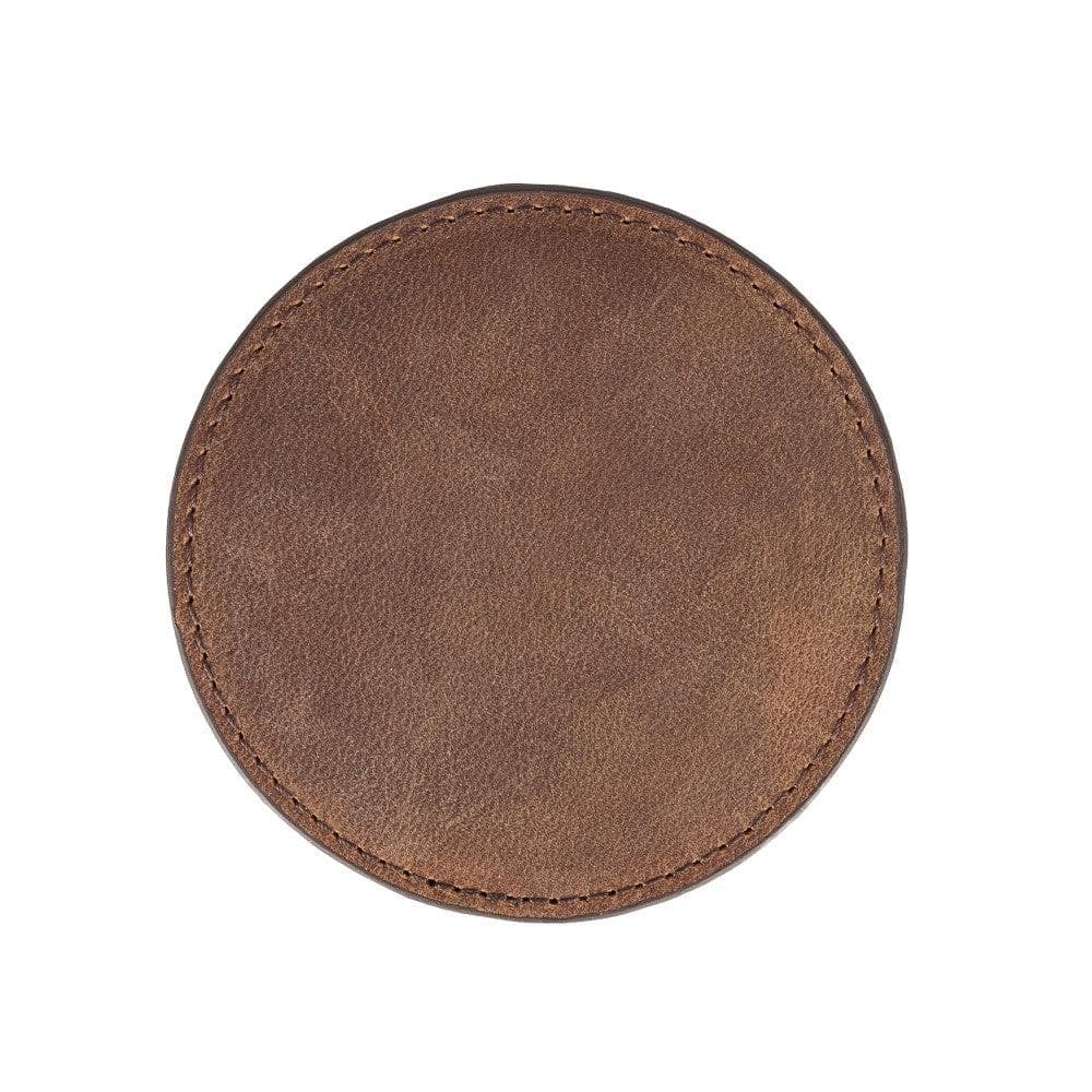 Bouletta Divine Geniun Leather Handmade Cup Coaster Antic Brown