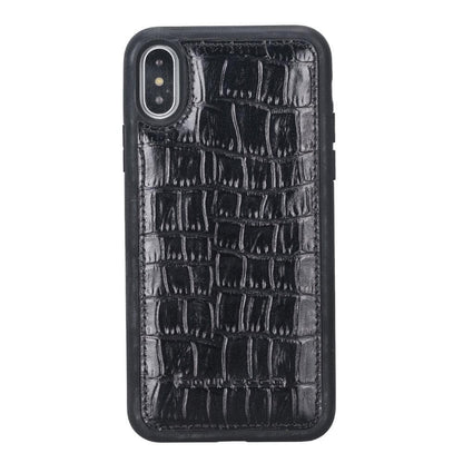 Bouletta Flexible Leather Back Cover for Apple iPhone X Series Crocodile Black / iPhone X / XS