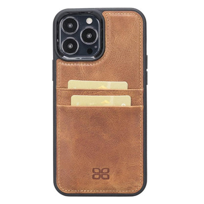 Bouletta Flexible Leather Back Cover with Card Holder for iPhone 13 Series iPhone 13 Pro Max / Tiguan Tan