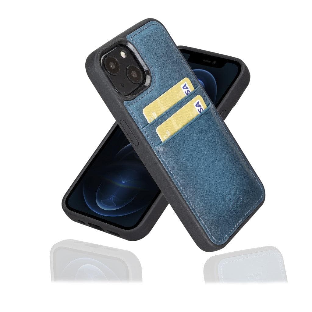 Bouletta Flexible Leather Back Cover with Card Holder for iPhone 13 Series iPhone 13 / Blue