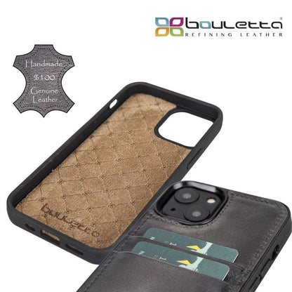 Bouletta Flexible Leather Back Cover with Card Holder for iPhone 13 Series