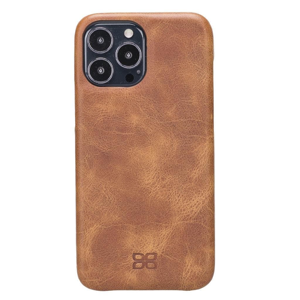 Bouletta Full Leather Coating Back Cover for Apple iPhone 13 Series iPhone 13 Pro Max / Tiguan Tan