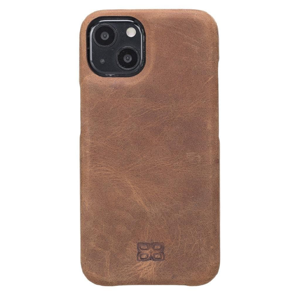 Bouletta Full Leather Coating Back Cover for Apple iPhone 13 Series iPhone 13 / Antic Brown