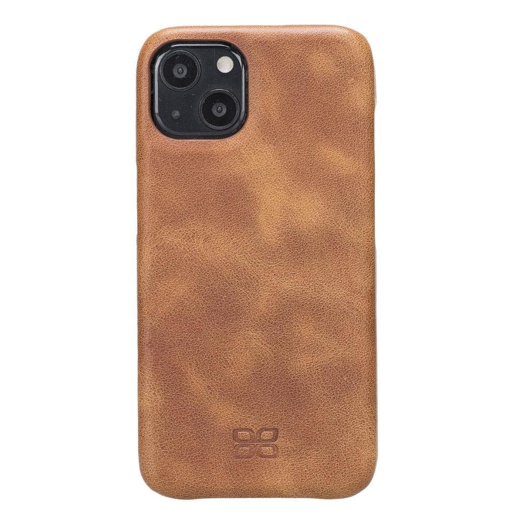 Bouletta Full Leather Coating Back Cover for Apple iPhone 13 Series iPhone 13 Mini / Tiguan Tan