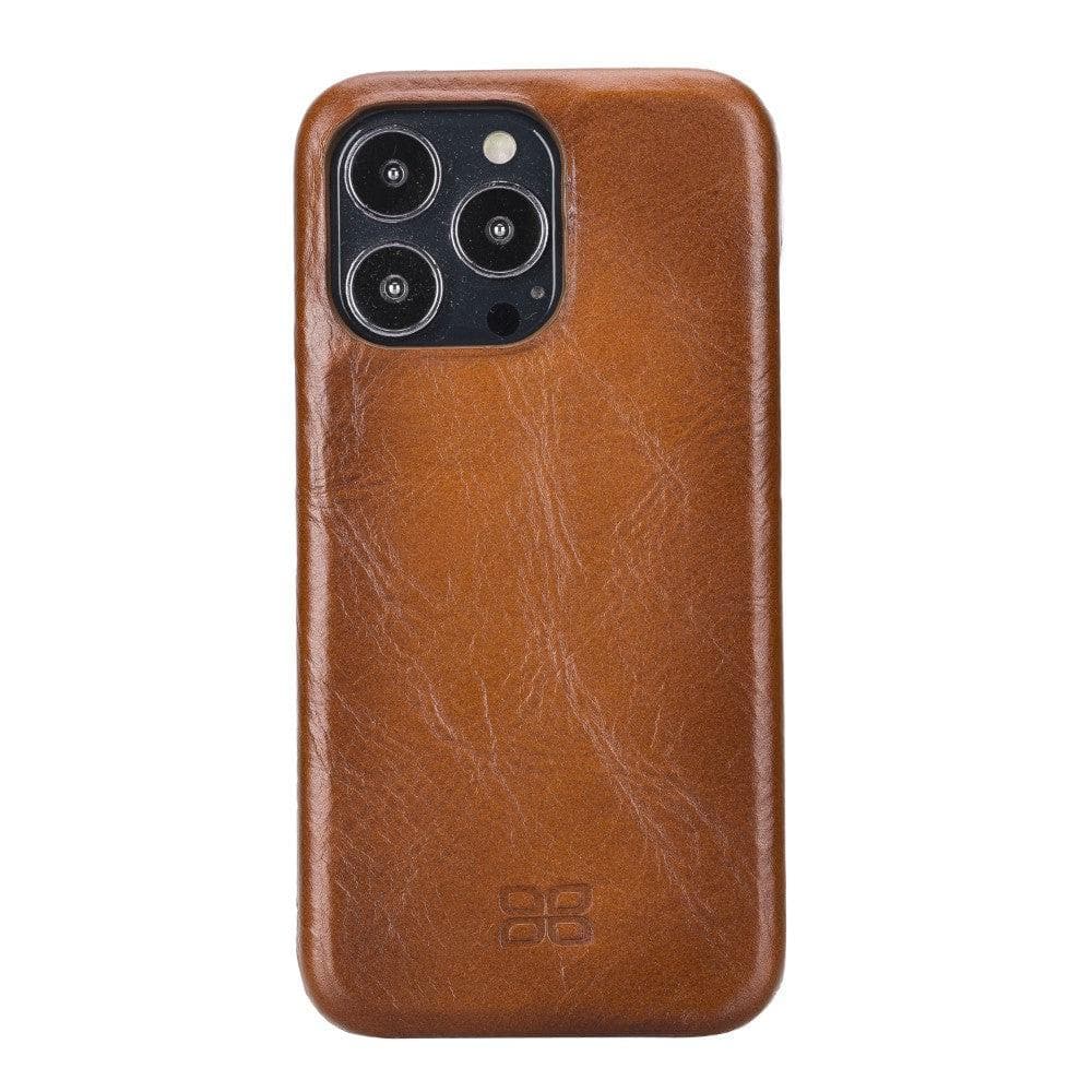 Bouletta Full Leather Coating Back Cover for Apple iPhone 13 Series iPhone 13 Pro / Tan