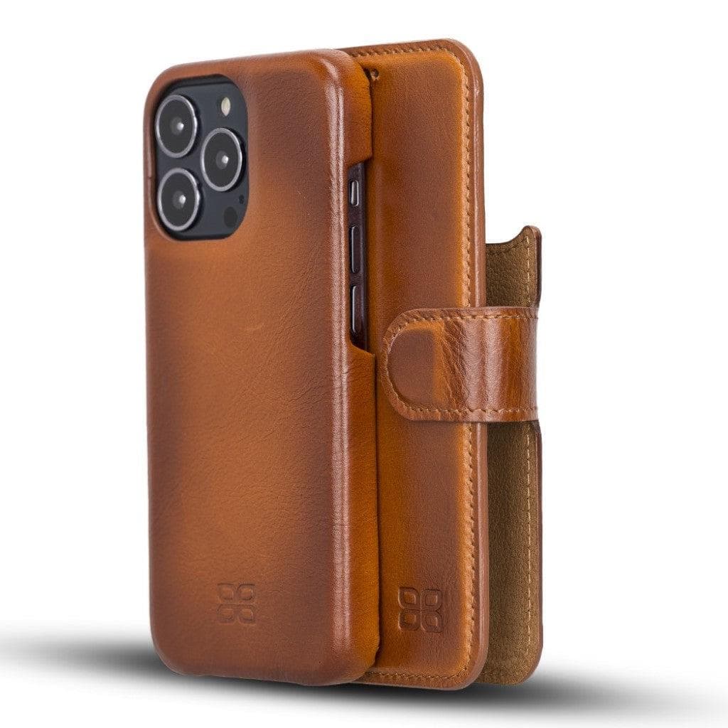 Bouletta Full Leather Coating Detachable Wallet Case for Apple iPhone 13 Series iPhone 13 Pro Max / Tan