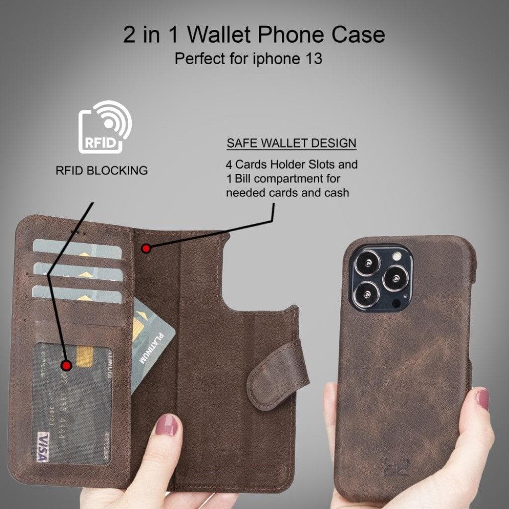 Bouletta Full Leather Coating Detachable Wallet Case for Apple iPhone 13 Series