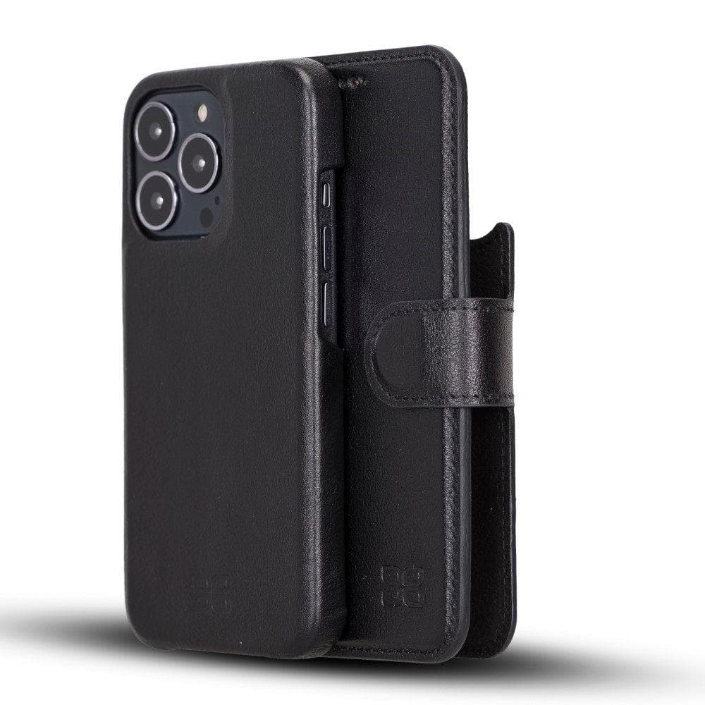 Bouletta Full Leather Coating Detachable Wallet Case for Apple iPhone 13 Series iPhone 13 Pro Max / Black