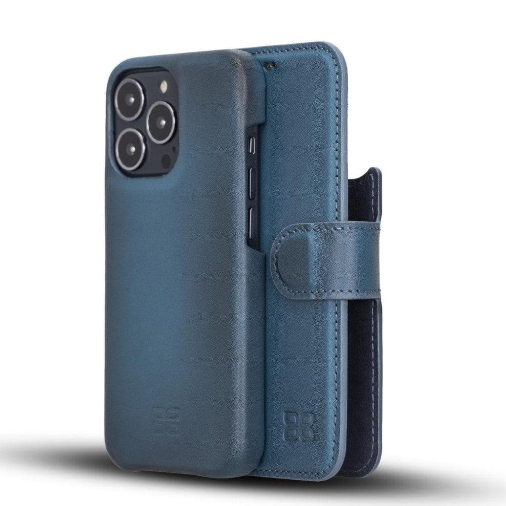 Bouletta Full Leather Coating Detachable Wallet Case for Apple iPhone 13 Series iPhone 13 Pro Max / Blue