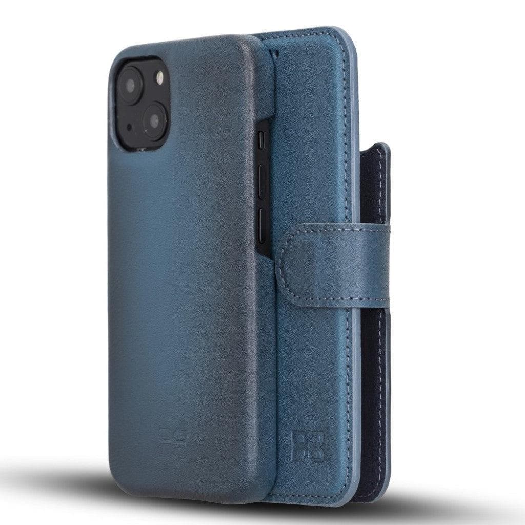 Bouletta Full Leather Coating Detachable Wallet Case for Apple iPhone 13 Series iPhone 13 / Blue