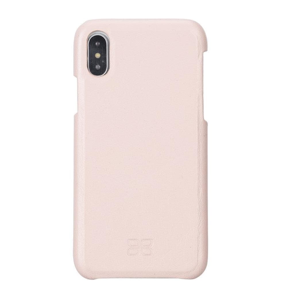 Bouletta Full Leather Covered Back Cover for Apple iPhone X Series Pink / iPhone X / XS