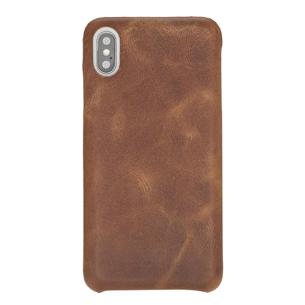 Bouletta Full Leather Covered Back Cover for Apple iPhone X Series Tiguan Tan / iPhone XS Max