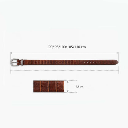 Bloom in Still Women Genuine Leather Belt - Camel Croco
