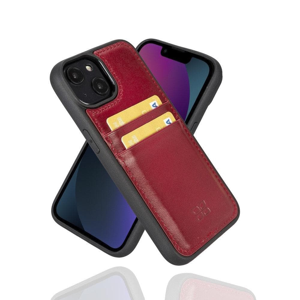 Bouletta Leather Case for iPhone 15 Series with Card Holder iPhone 15 Plus / Red / Leather