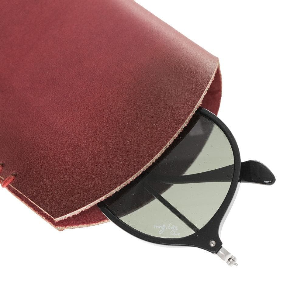 Bouletta Leather Glasses Case Vegetal Red