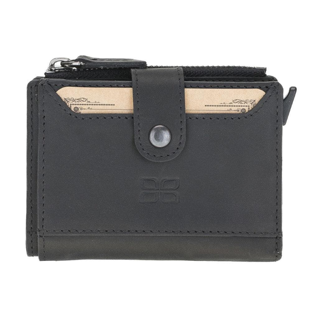 Bouletta Leather Zip Mechanical Card Holder Black