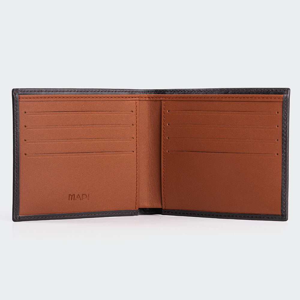 4003 Men Leather Wallet With Two Compartments And Coin Packets