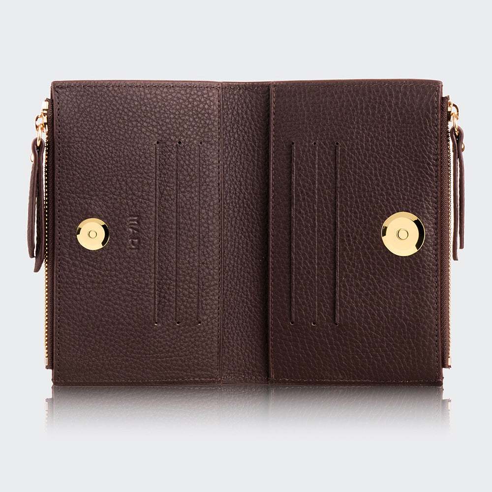 5107 Women Two Pocket Leather Wallet With Magnetic Closure