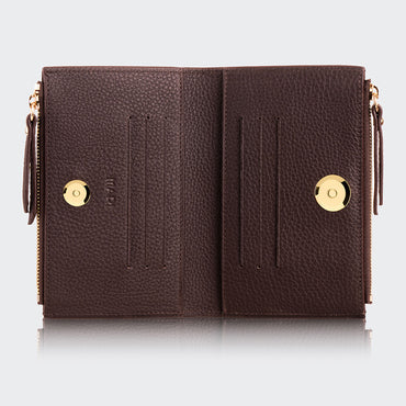 5107 Women Two Pocket Leather Wallet With Magnetic Closure