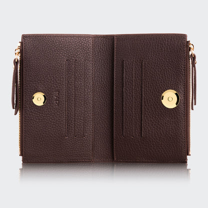 5107 Women Two Pocket Leather Wallet With Magnetic Closure