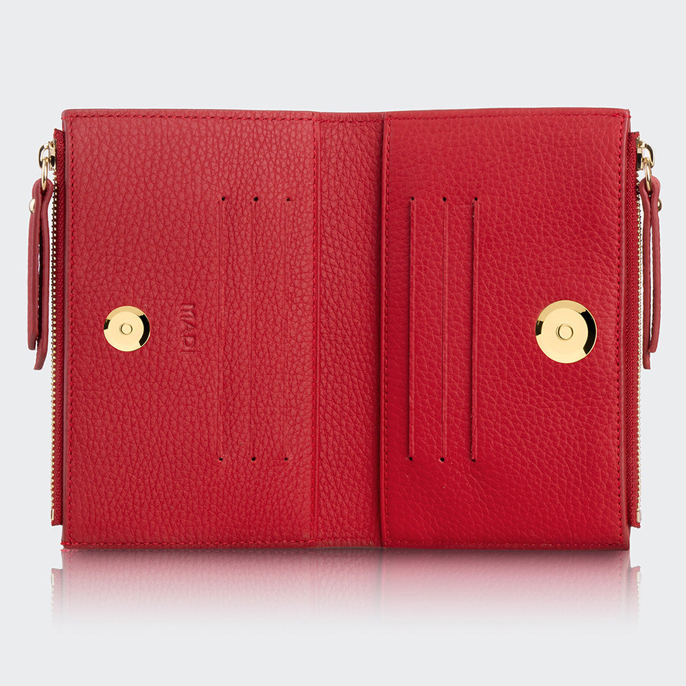 5107 Women Two Pocket Leather Wallet With Magnetic Closure