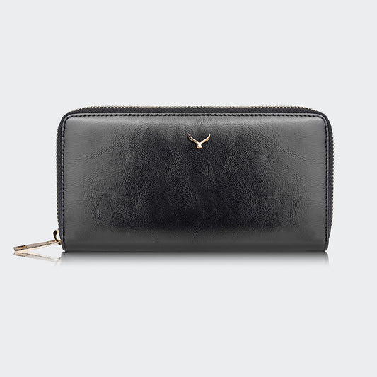 5111 Women Large Leather Wallet With Dual Compartments