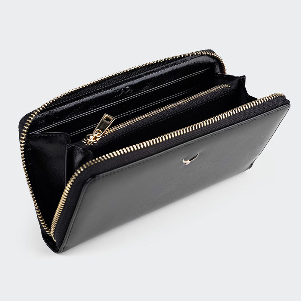 5111 Women Large Leather Wallet With Dual Compartments