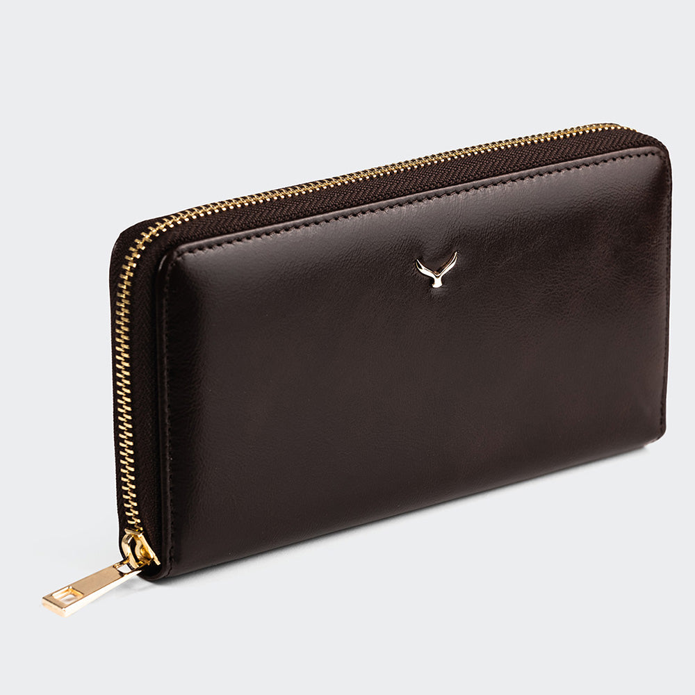 5111 Women Large Leather Wallet With Dual Compartments