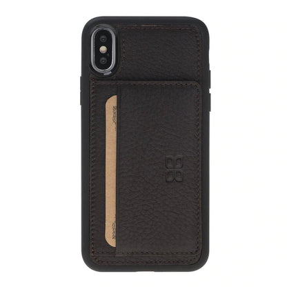 Bouletta Apple iPhone X and iPhone XS Flexible Leather Back Cover with Stand Flother Brown