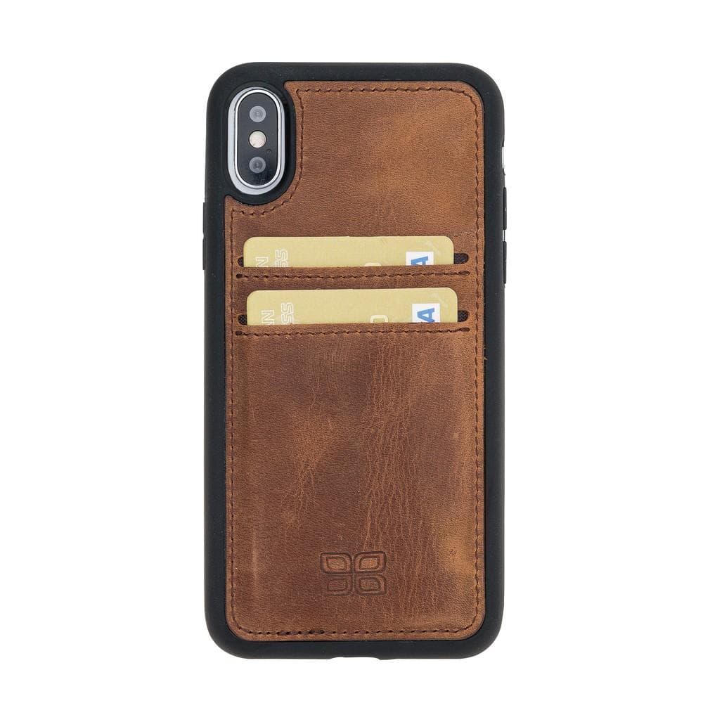 Bouletta Apple iPhone X and iPhone XS Leather Back Cover with Card Holder Antic Brown / iPhone X