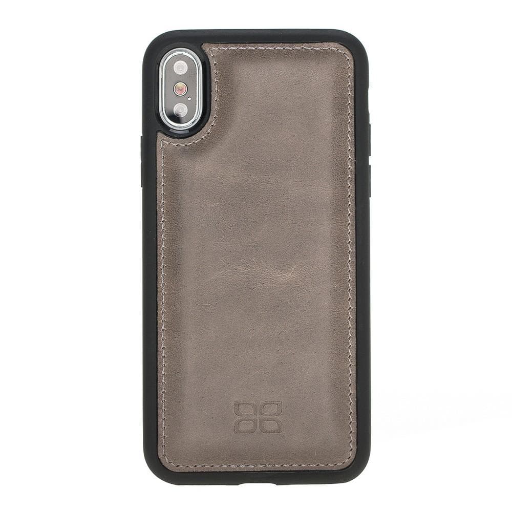 Bouletta Apple iPhone X and iPhone XS Leather Case - Flexible Leather Cover Vegetal Gray