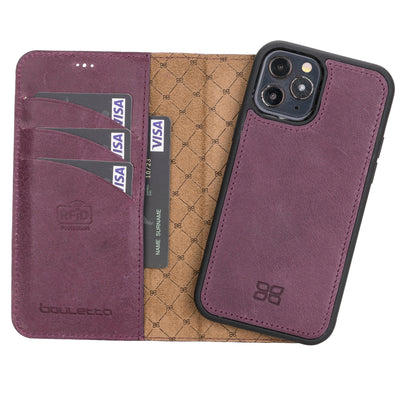 Bouletta Detachable Leather Wallet Cases for Apple iPhone 12 Series iPhone 12 Pro - iPhone 12 / Purple