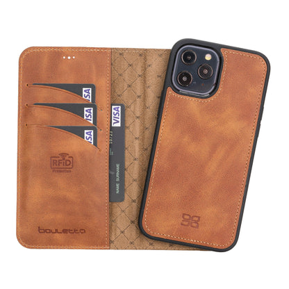 Bouletta Detachable Leather Wallet Cases for Apple iPhone 12 Series iPhone 12 Pro Max / Tiguan Tan