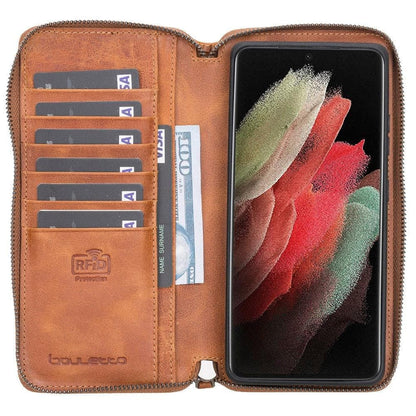 Bouletta Detachable Leather Zipper Wallet Cases for Samsung Galaxy S21 Series