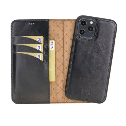 Bouletta Detachable Leather Wallet Cases for Apple iPhone 12 Series iPhone 12 Pro Max / Black