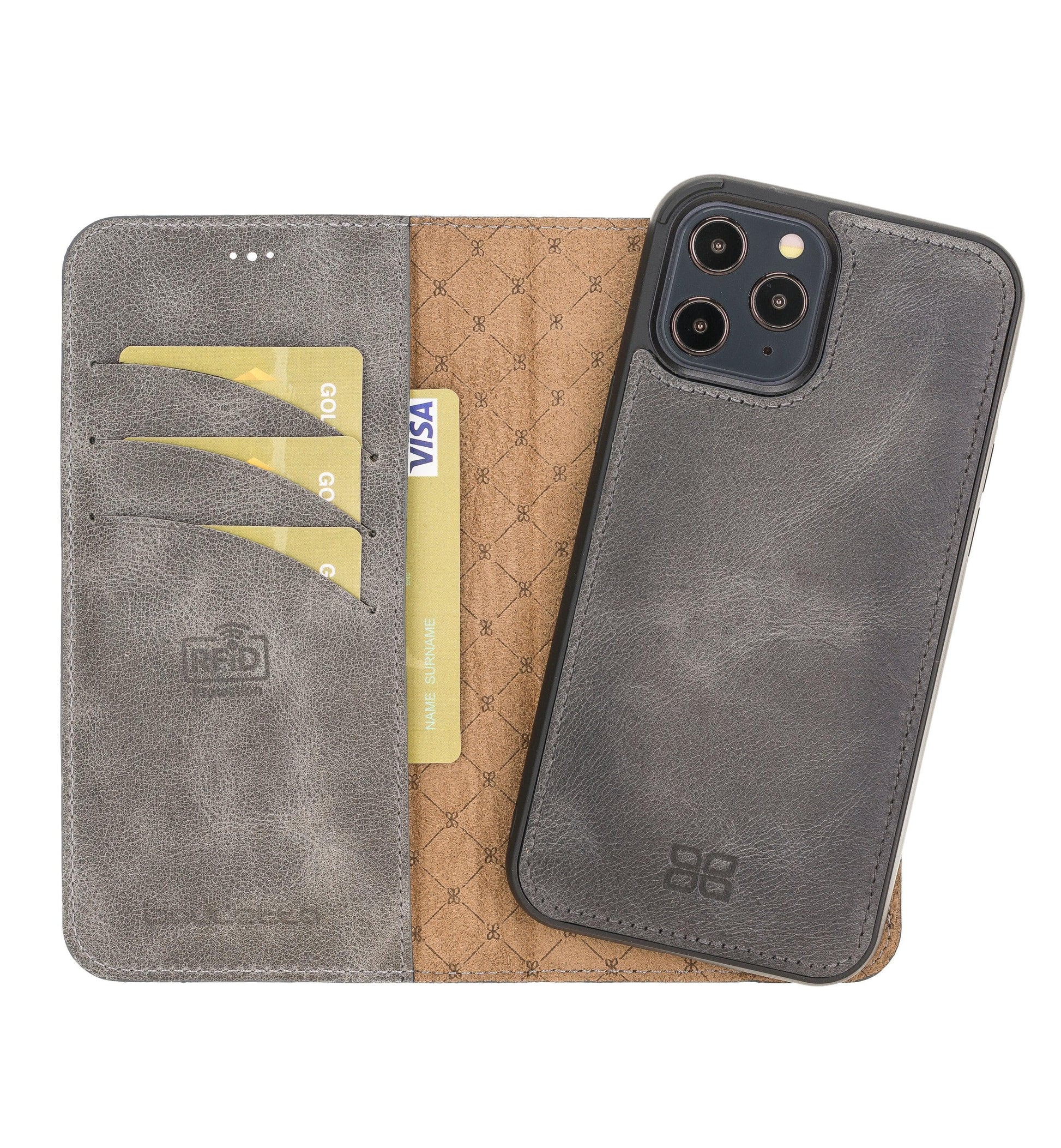 Bouletta Detachable Leather Wallet Cases for Apple iPhone 12 Series iPhone 12 Pro - iPhone 12 / Grey