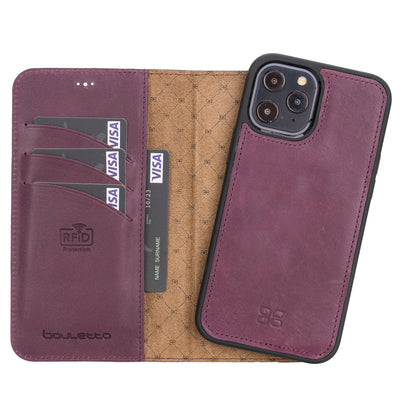 Bouletta Detachable Leather Wallet Cases for Apple iPhone 12 Series iPhone 12 Pro Max / Purple