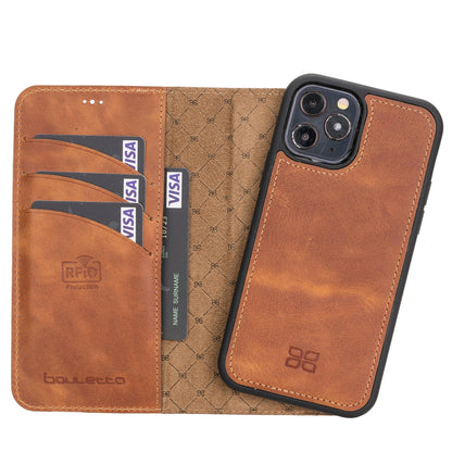 Bouletta Detachable Leather Wallet Cases for Apple iPhone 12 Series iPhone 12 Pro - iPhone 12 / Tiguan Tan