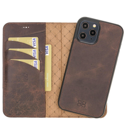 Bouletta Detachable Leather Wallet Cases for Apple iPhone 12 Series iPhone 12 Pro Max / Dark Brown