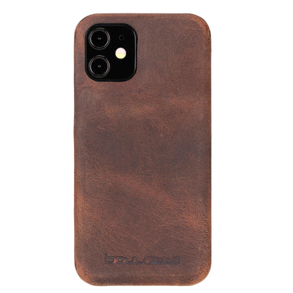 Bouletta Fully Leather Back Cover for Apple iPhone 12 Series iPhone 12 / Antic Brown