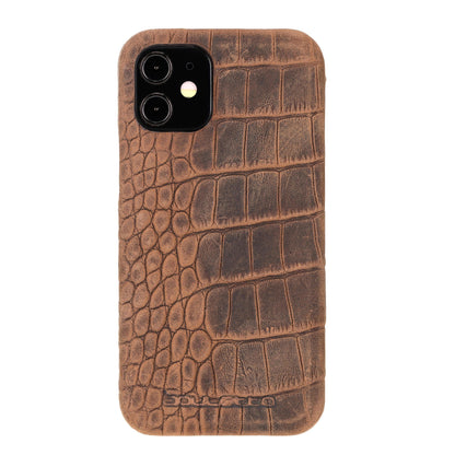 Bouletta Fully Leather Back Cover for Apple iPhone 12 Series iPhone 12 / Dragon Brown