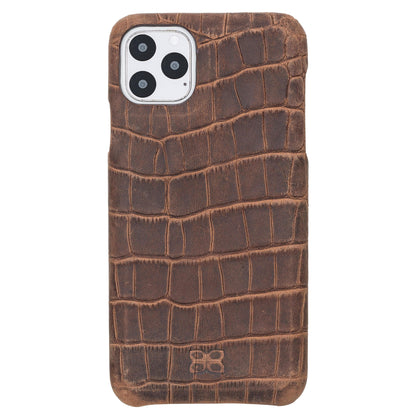 Bouletta Bouletta Fully Leather Back Cover for Apple iPhone 11 Series İPhone 11 Pro Max / Dragon Brown