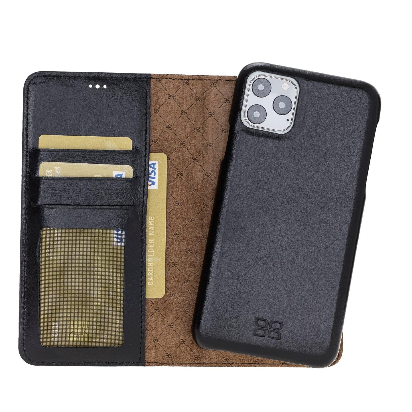 Bouletta Detachable Fully Covering Leather Wallet Case For Apple iPhone 11 Series iPhone 11 Pro Max / Black