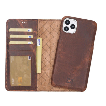 Bouletta Detachable Fully Covering Leather Wallet Case For Apple iPhone 11 Series iPhone 11 Pro Max / Antic Brown