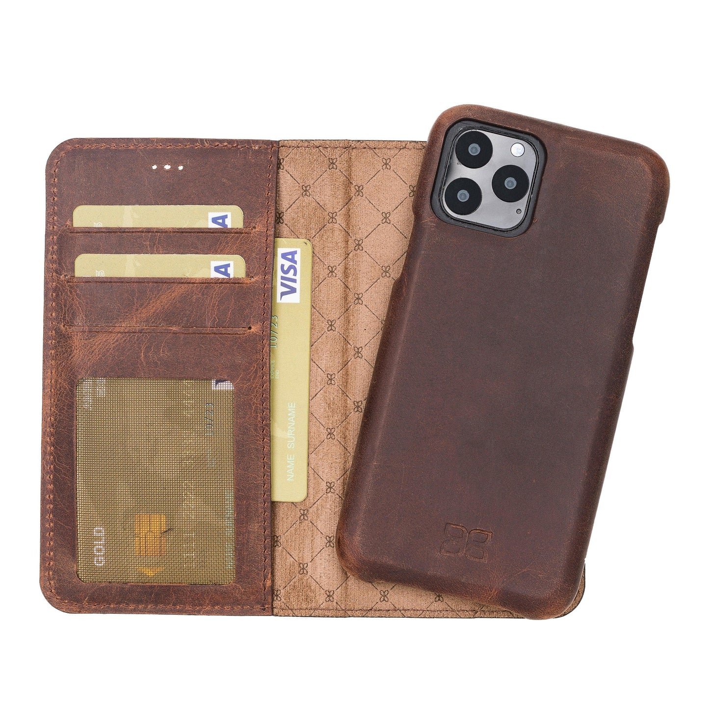 Bouletta Detachable Fully Covering Leather Wallet Case For Apple iPhone 11 Series iPhone 11 Pro / Antic Brown