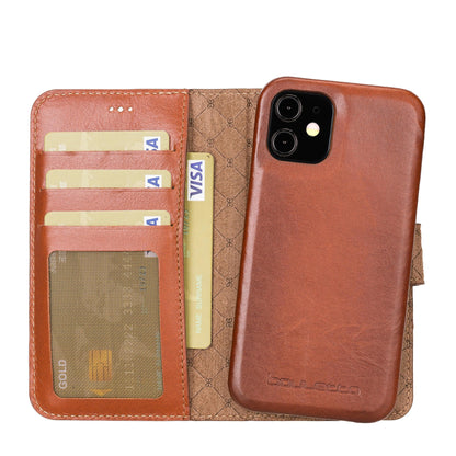 Bouletta F360 Magnetic Detachable Leather Wallet Cases for Apple iPhone 12 Series iPhone 12 / Tan