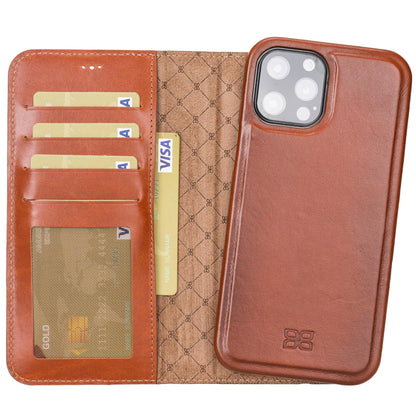 Bouletta F360 Magnetic Detachable Leather Wallet Cases for Apple iPhone 12 Series iPhone 12 Promax / Tan