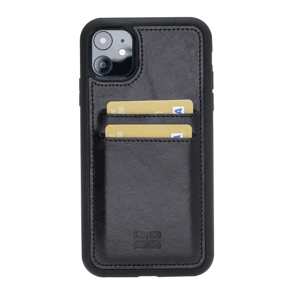 Bouletta Bouletta Flexible Leather Back Cover With Card Holder for iPhone 11 Series iPhone 11 / Black