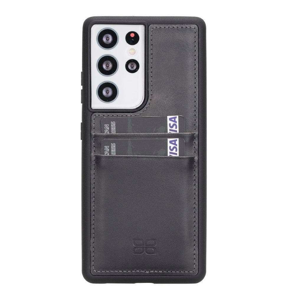 Bouletta Flex Cover Back with Card Holder Leather Cases for Samsung Galaxy S21 Series S21 Ultra 6.8" / Gray