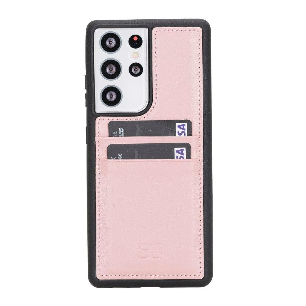 Bouletta Flex Cover Back with Card Holder Leather Cases for Samsung Galaxy S21 Series S21 Ultra 6.8" / Pink